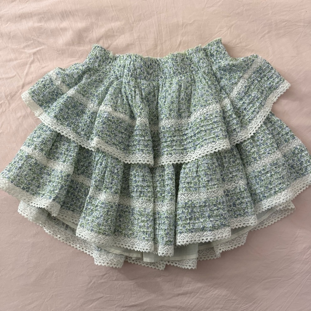 Aerie green floral skirt